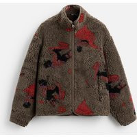 Zara - Abstract Print Faux Shearling Jacket In Mink - M - Man | Zara UK