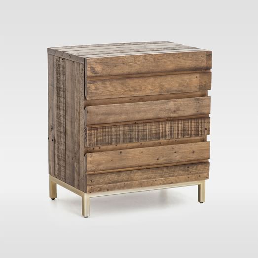 Reclaimed Wood & Iron Base Nightstand | West Elm (US)