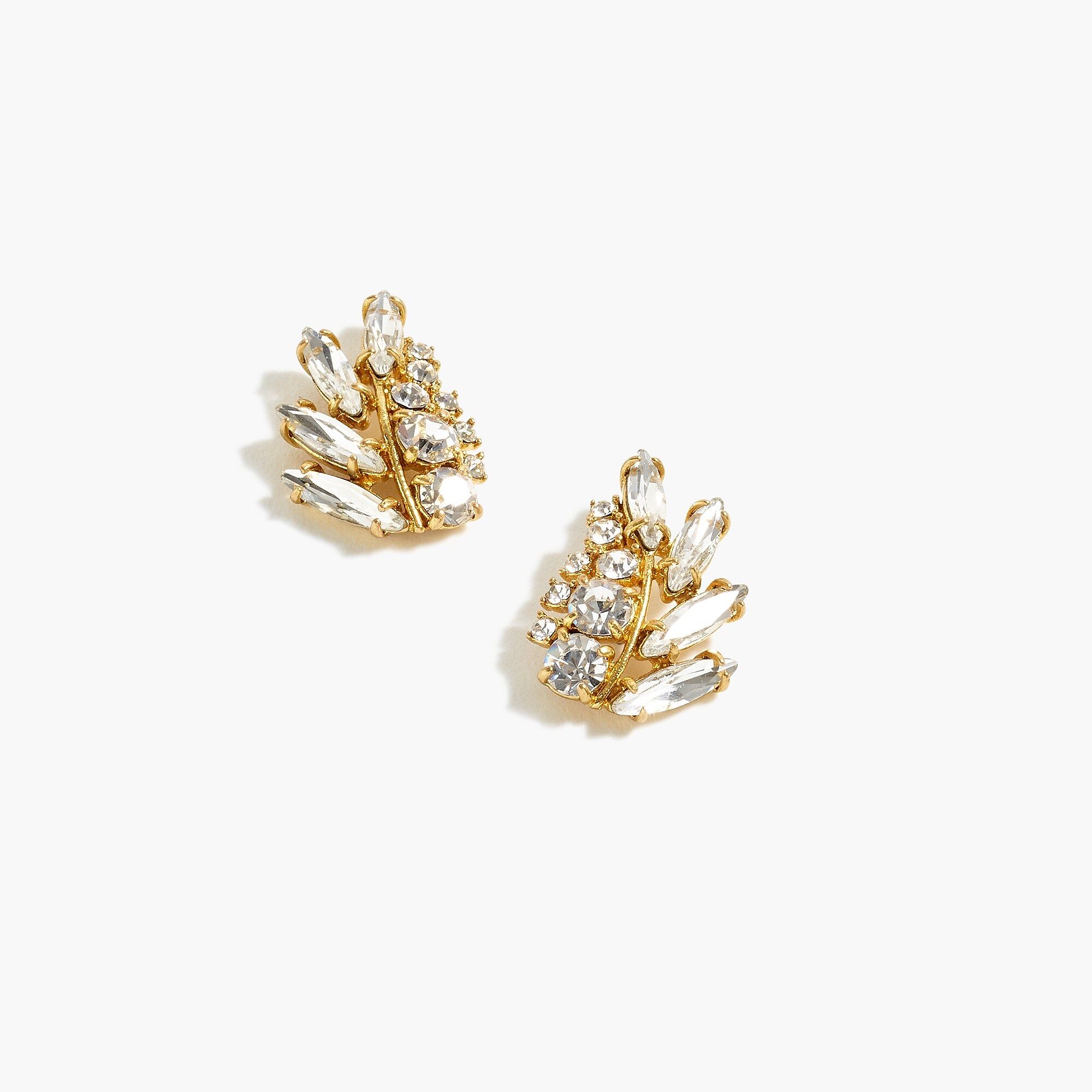 Crystal leafy earrings | J.Crew US