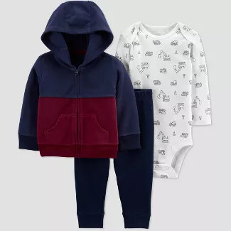 Baby Boys' Colorblock Hoodie Top & Bottom Set - Just One You® made by carter's Red/Blue | Target
