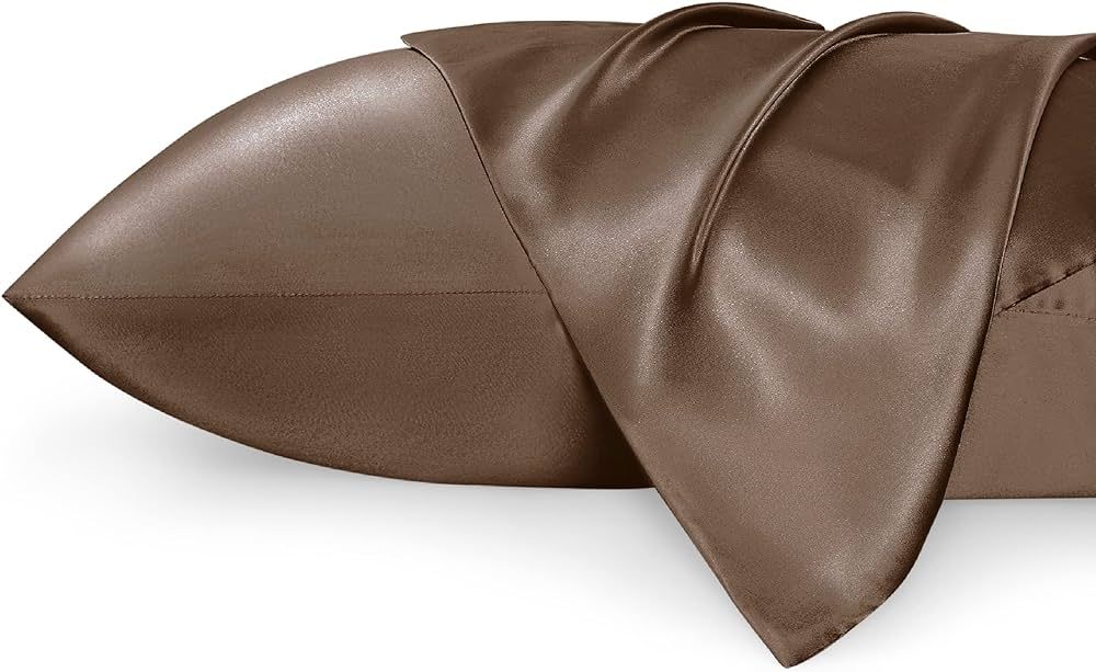 Amazon.com: Bedsure King Size Satin Pillowcase Set of 2 - Beaver Fur Silky Pillow Cases for Hair ... | Amazon (US)