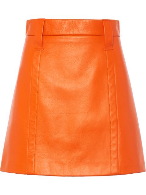 Prada Leather Fitted Mini Skirt - Farfetch | Farfetch (RoW)