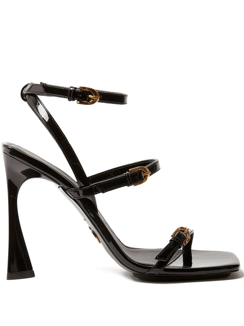 Stella McCartney 103mm Elsa patent buckle heeled sandals - Black | Farfetch Global