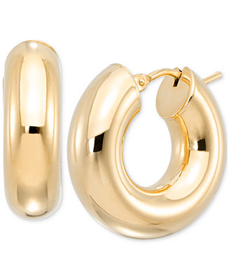 Polished Chunky Tube Extra Small Huggie Hoop Earrings in 10k Gold, 0.31" | Macy's
