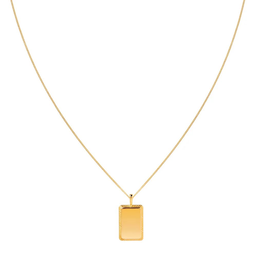 Etched ID Necklace In Gold | Astrid and Miyu