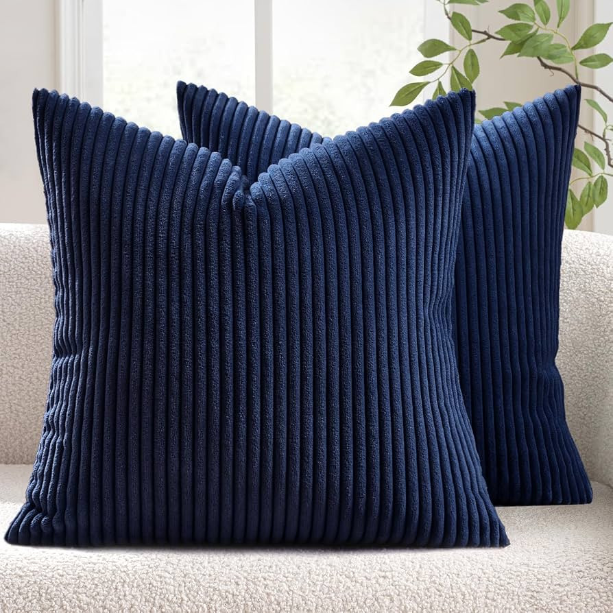 MIULEE Pack of 2 Corduroy Soft Soild Decorative Square Throw Pillow Covers Cushion Cases Pillow C... | Amazon (CA)