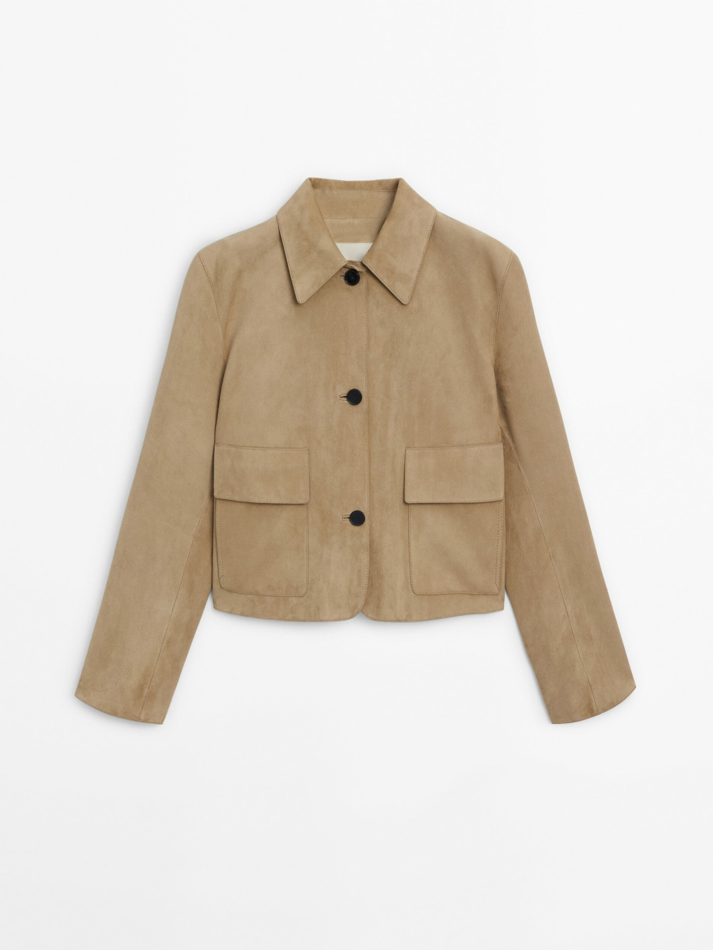 Suede leather jacket with pockets | Massimo Dutti US