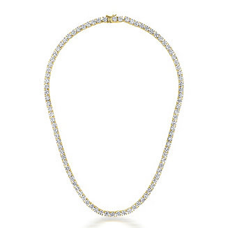 Sterling Silver Clear Cubic Zirconia 4MM Tennis Necklace - Macy's | Macy's