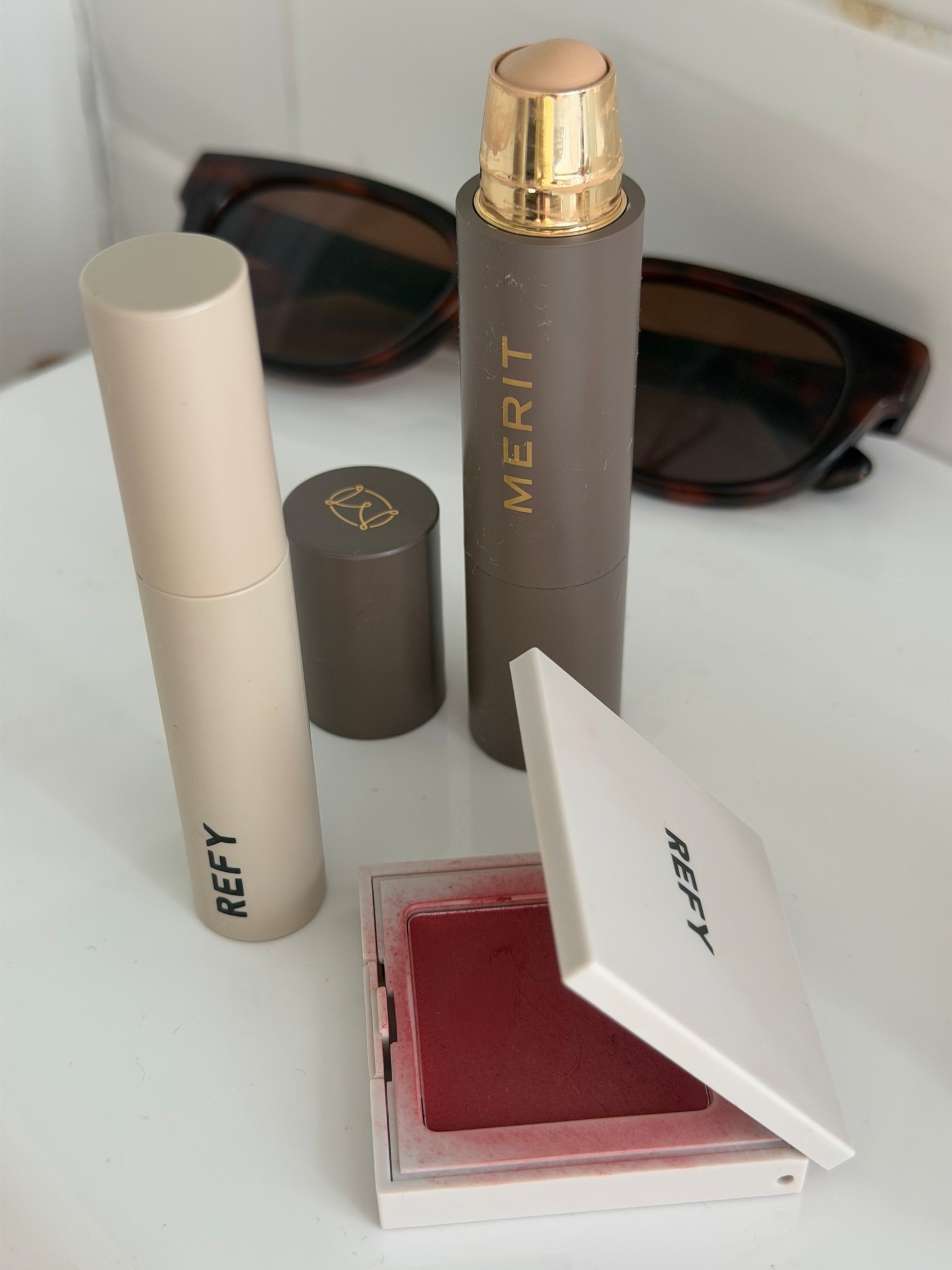 Everyday simple makeup products #makeup #foundation #merit #eyebrows #blush #refy