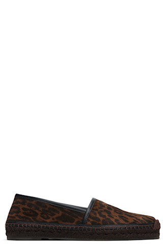 Brown Ocelot Print Suede Smooth Calf Espadrilles | SSENSE