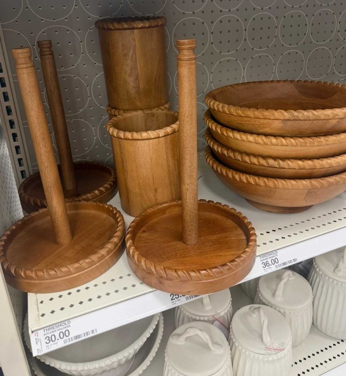 ✨ NEW wood kitchen collection and I immediately grabbed one of each 🙌

these seriously give Magnolia Home vibes for SUCH a good price 👏

love the carved wood detail + warm organic tone on all 3 pieces

if you had to grab just one… I honestly think the paper towel holder will sell out first 👀

linking all 3 below ⬇️

#LTKHome