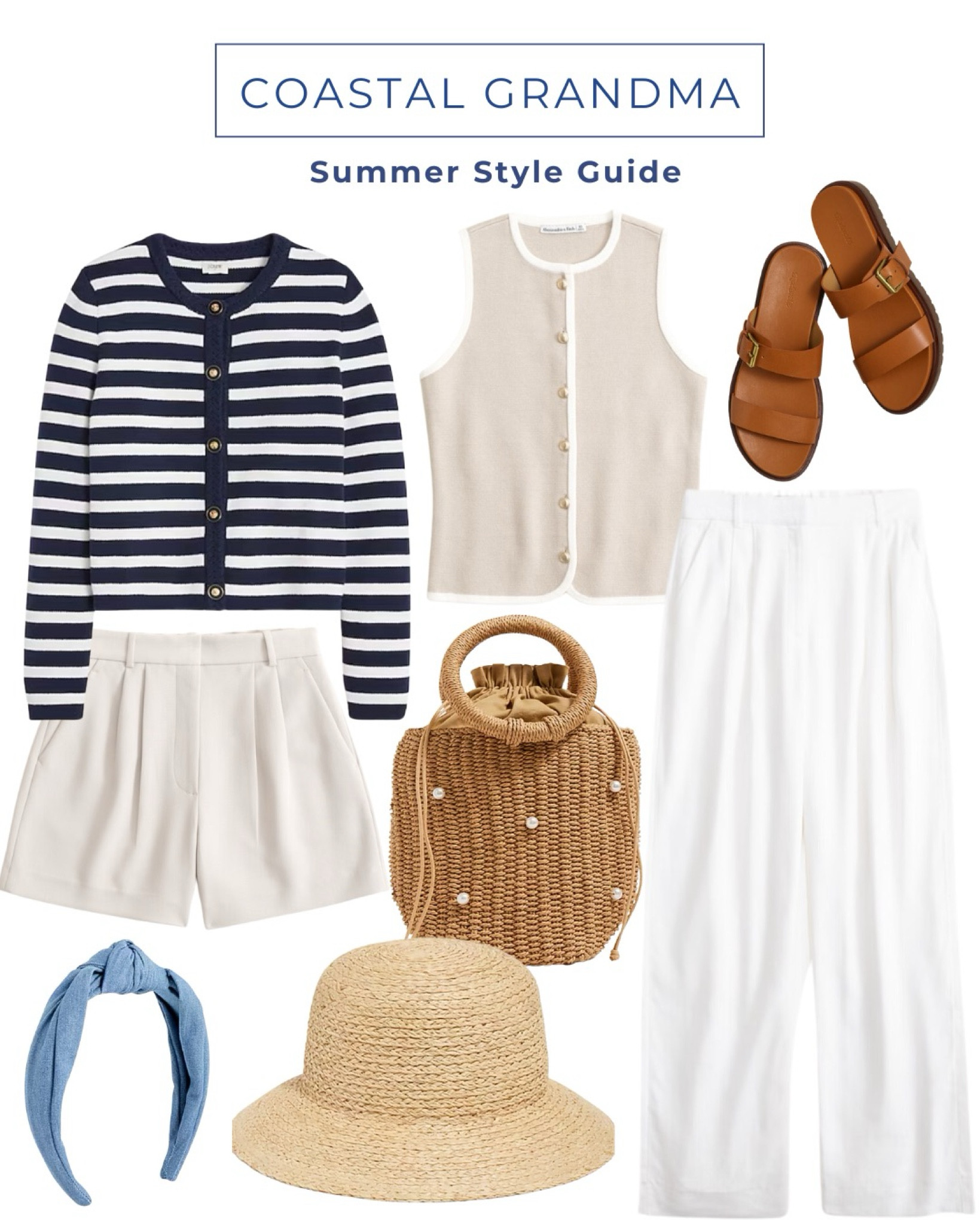 Coastal grandma, cardigan, striped cardigan, sandal, slide sandal, bucket hat, headband, straw bucket hat, summer cardigan, summer sweater, Abercrombie shorts, Abercrombie, J.Crew, straw pursee

#LTKSeasonal #LTKSaleAlert #LTKSummerSales