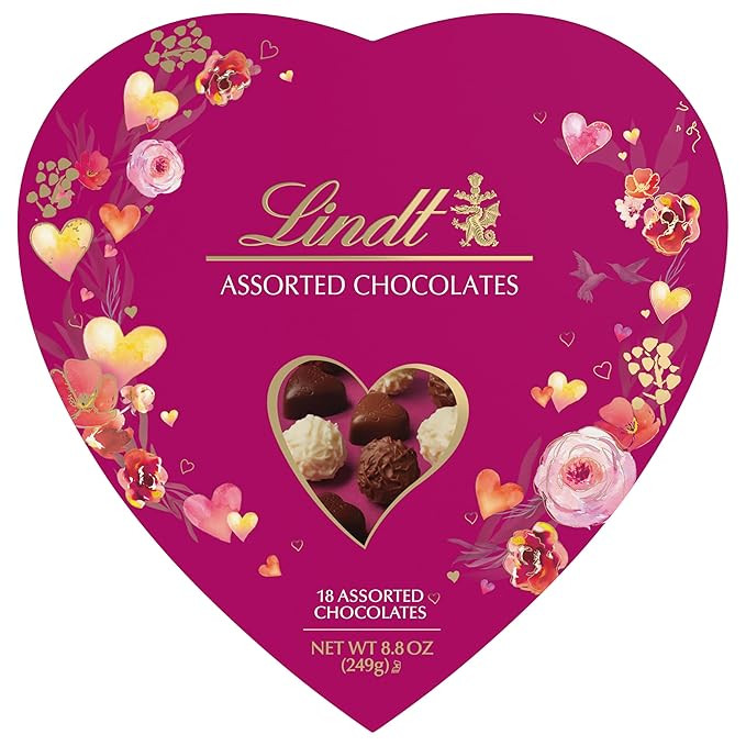 Lindt Valentine's Classic Heart Assorted Gourmet Chocolate Candy Truffles, 8.8 oz. | Amazon (US)