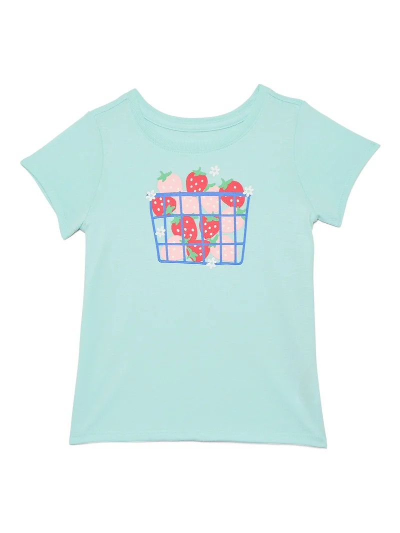 Wonder Nation Toddler Girls Tee with Short Sleeves, Sizes 18M-5T | Walmart (US)