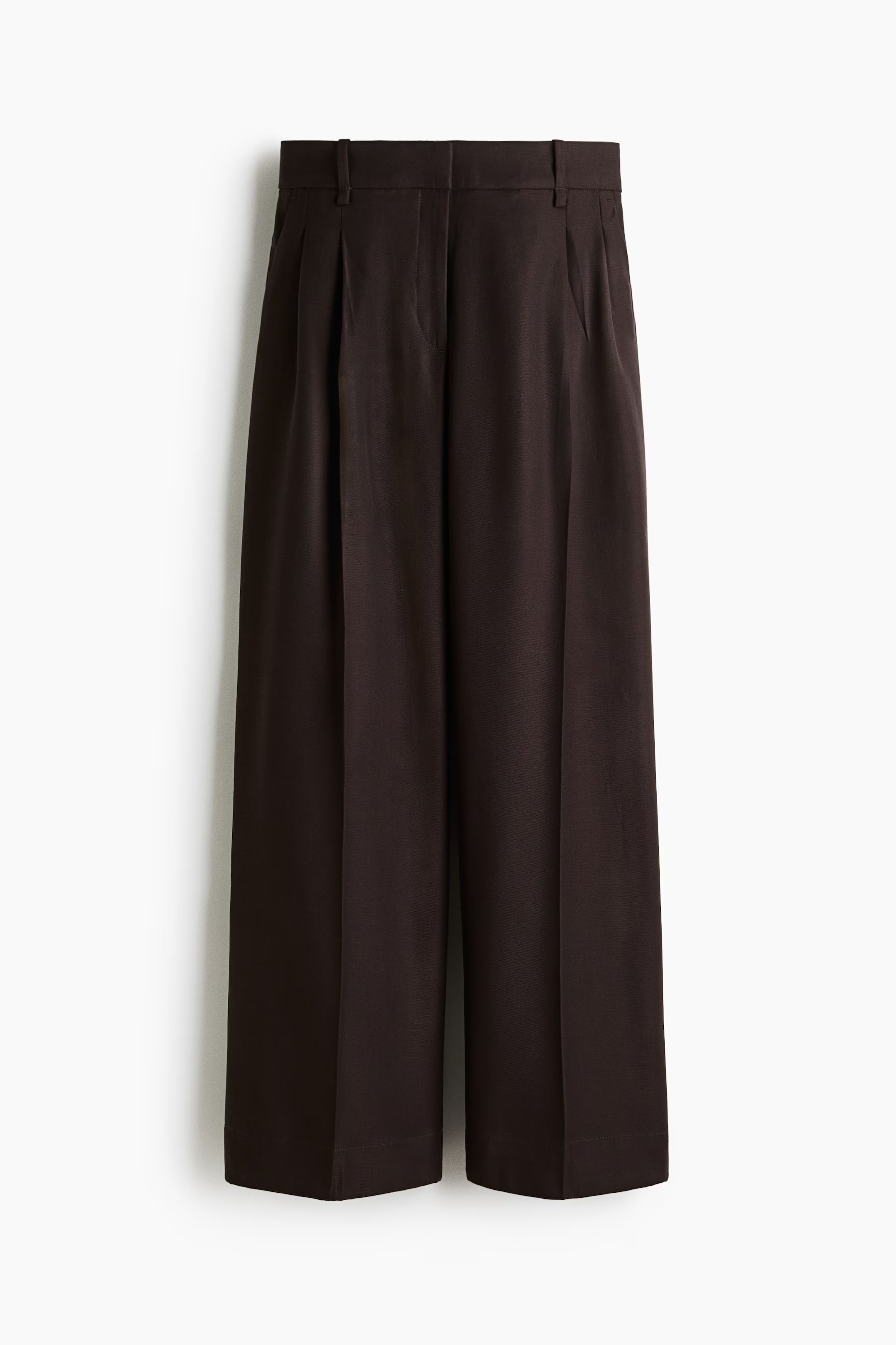 Pantalon de tailleur à jambes larges - Marron foncé - FEMME | H&M FR | H&M (FR, IT, ES, PT, BE)