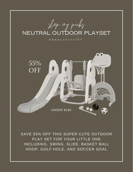 Save 55% off this super cute neutral outdoor play set with swing/slide and 3 different ball activities! 

#LTKkids #LTKbaby #LTKhome