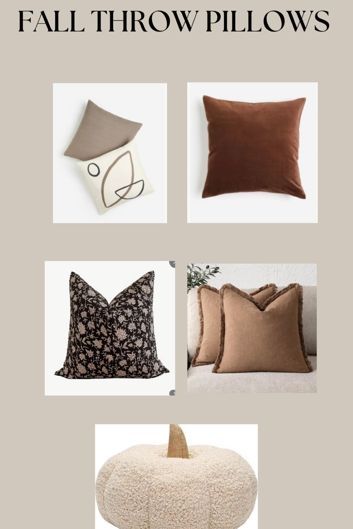 My picks for Fall throw pillows 

#LTKcanada #LTKgiftguide #LTKstyletip