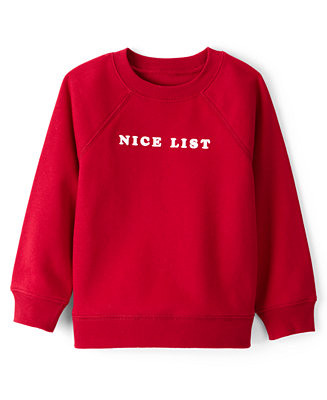 Toddler Boys Christmas Nice List Long Sleeve Pullover Sweatshirt | Macy's