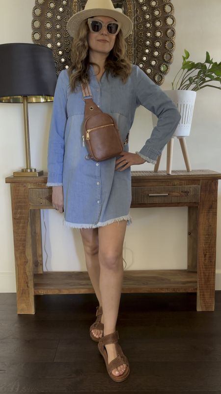 Most clicked denim dress from Amazon.  I’m 5’4 and this is about as short as I would wear a dress so if you are taller, size up!  This could also be styled as a shacket or outer layer.  

#LTKStyleTip #LTKFindsUnder50 #LTKOver40