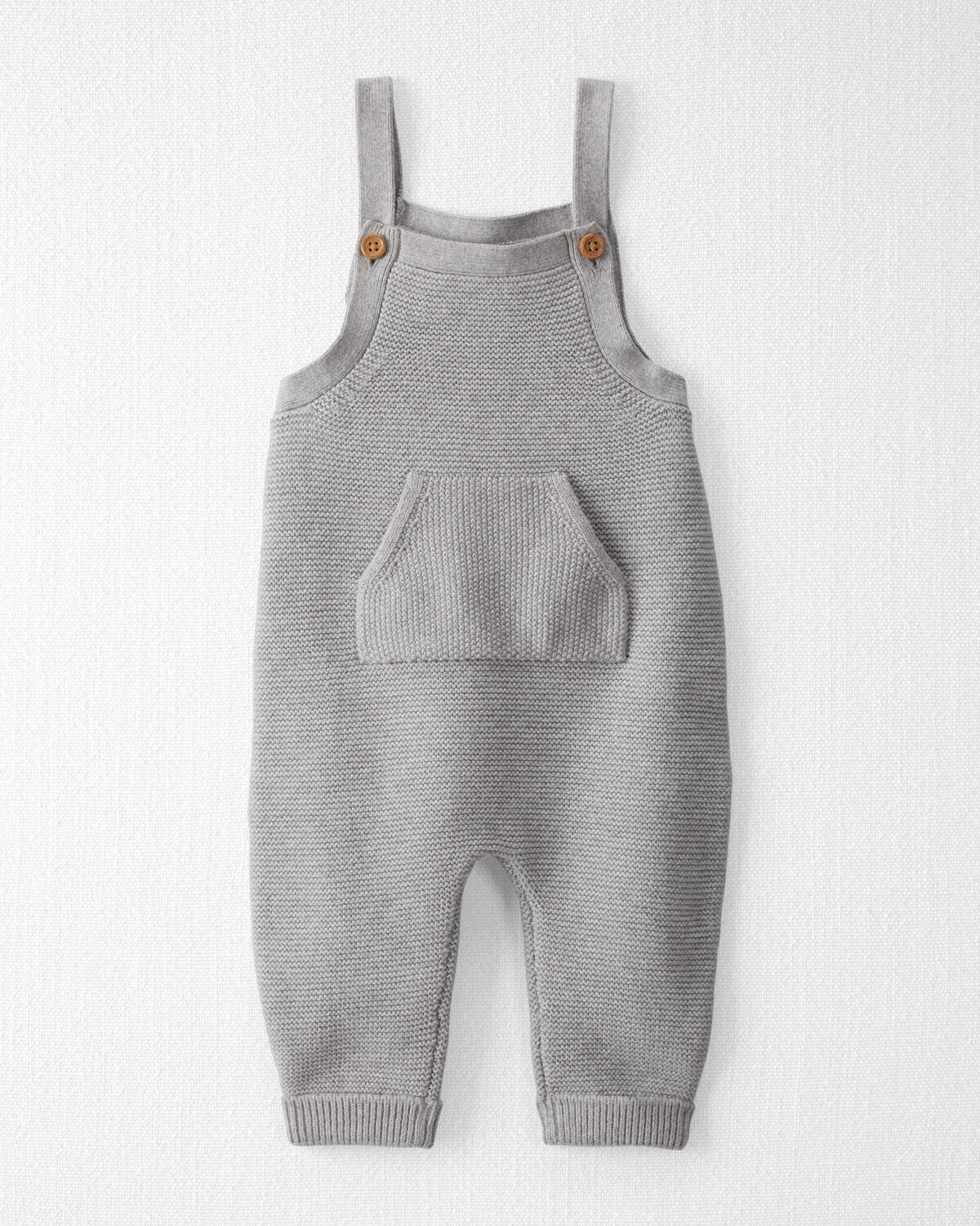 Baby Organic Cotton Sweater Knit Overalls in Heather Grey | Carter's Inc