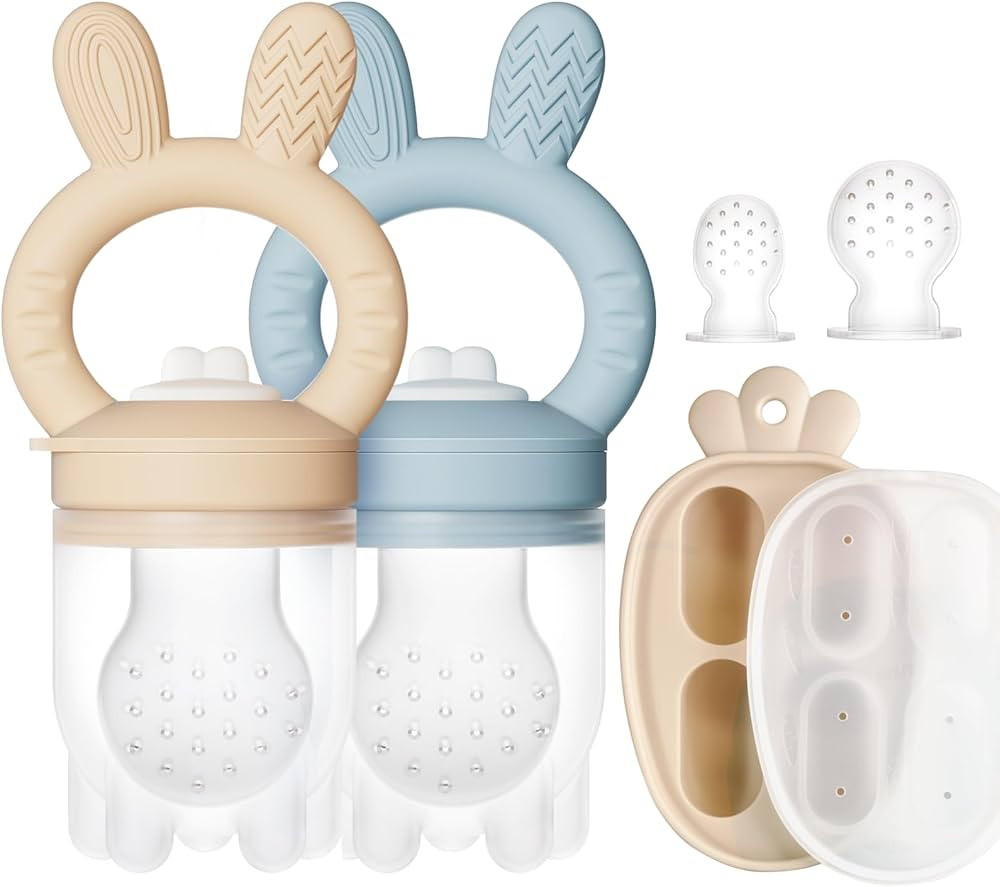 2 Packs Baby Fruit Feeder & Freezer Nibble Tray Combo, Push Pop Baby Food Feeder to Safely Introd... | Amazon (US)