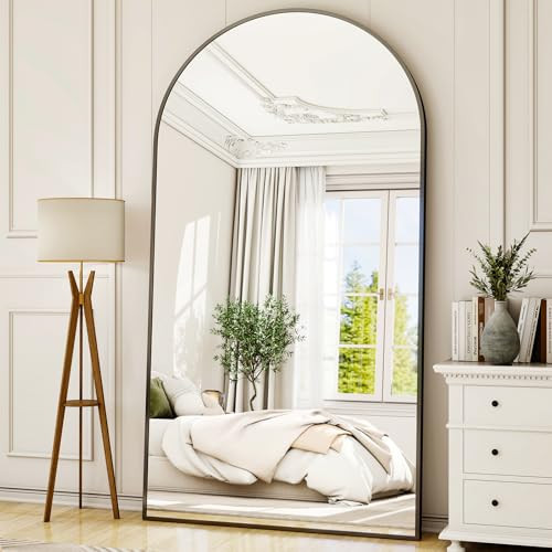 Easly Oversized Full-Body Mirror, 77" x 38" Arched Full-Length Mirror, Black Metal Frame, Floor Mirror for Bedroom, Living/Dressing Room, Gym - Stand/Wall Mounted/Leaning | Amazon (US)
