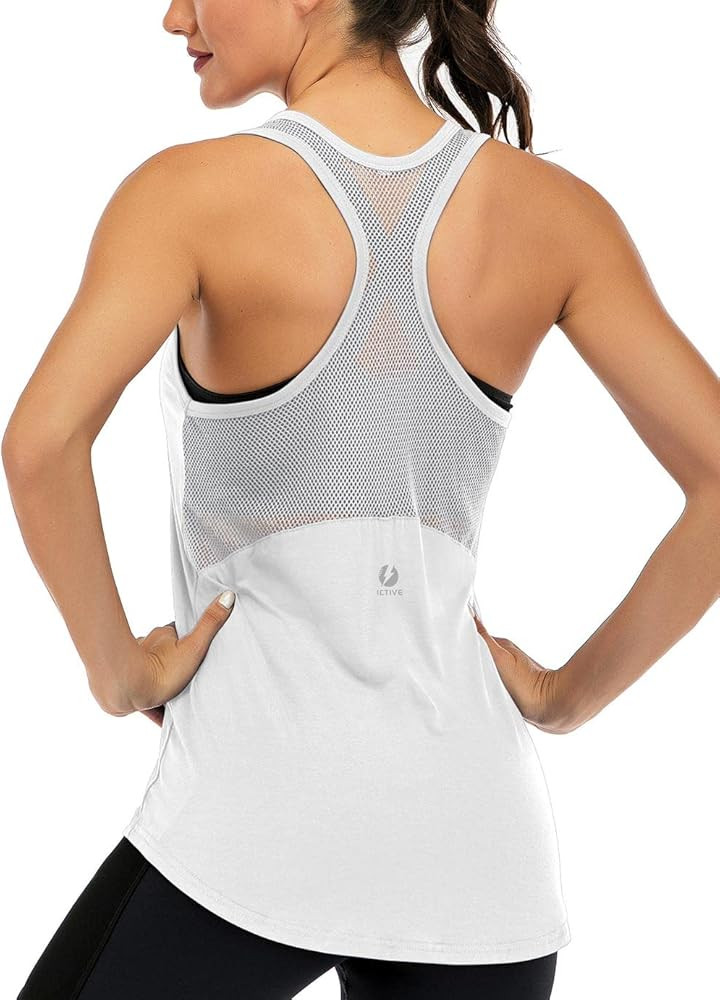 ICTIVE Workout Tank Tops for Women Sleeveless Yoga Shirts for Women Mesh Racerback Muscle Tank To... | Amazon (US)