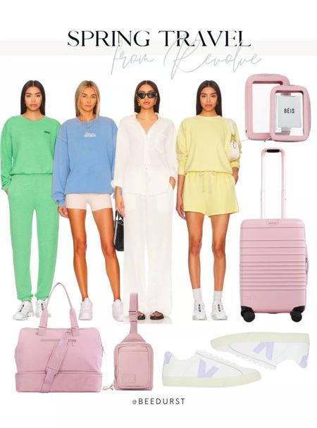 Spring outfit, spring fashion, travel outfit, summer outfit, vacation outfit, travel bags, carry on suitcase, luggage, pink luggage, carry on bags, matching set, sweat suit, beis bags, toiletry bag, weekend bag, sneakers, vejas, white travel outfit, white matching set

#LTKtravel #LTKitbag #LTKshoecrush