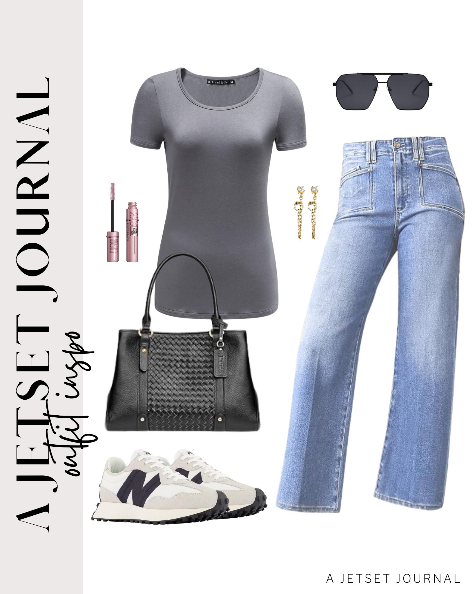 Style your simple wide legg jeans and scoop neck shirt by adding this cute handbag, sneakers, sunglasses, and gold earrings!
maybelline sky high mascara, trendy look, viral products, casual outfit idea, summer finds, how to style, ways to style, summer wardrobe, amazon fashion, affordable style, shoe inspo, gold earrings

#LTKU #LTKSeasonal #LTKStyleTip