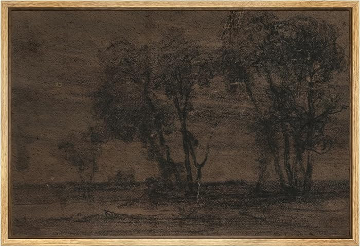 SIGNFORD Framed Canvas Print Wall Art Set Vintage Charcoal Woodland Scene Rustic Nature Sketch Il... | Amazon (US)