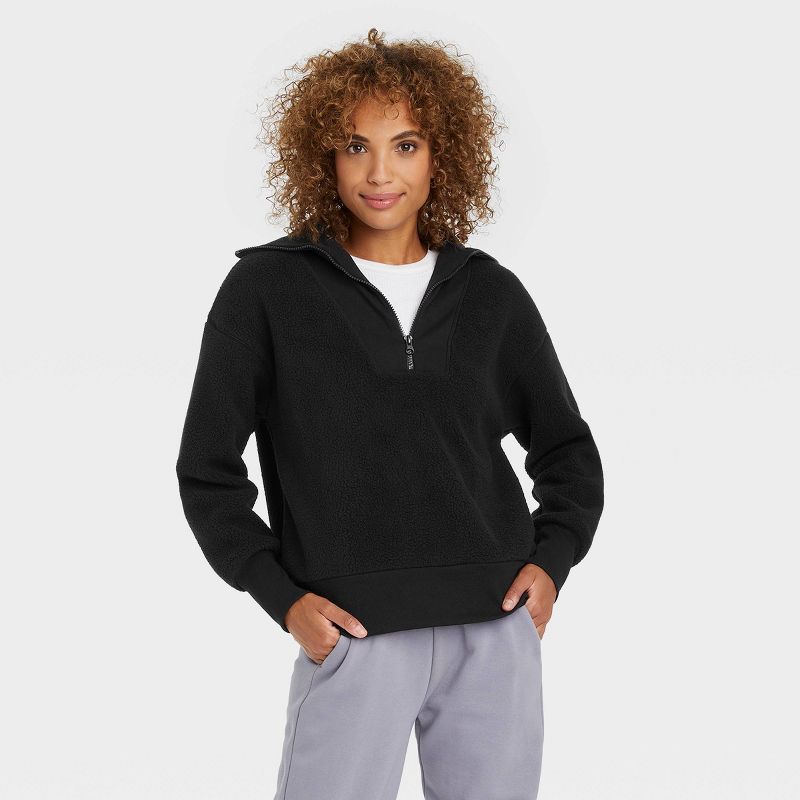 Women's Sherpa Quarter Zip Sweatshirt - A New Day™ | Target