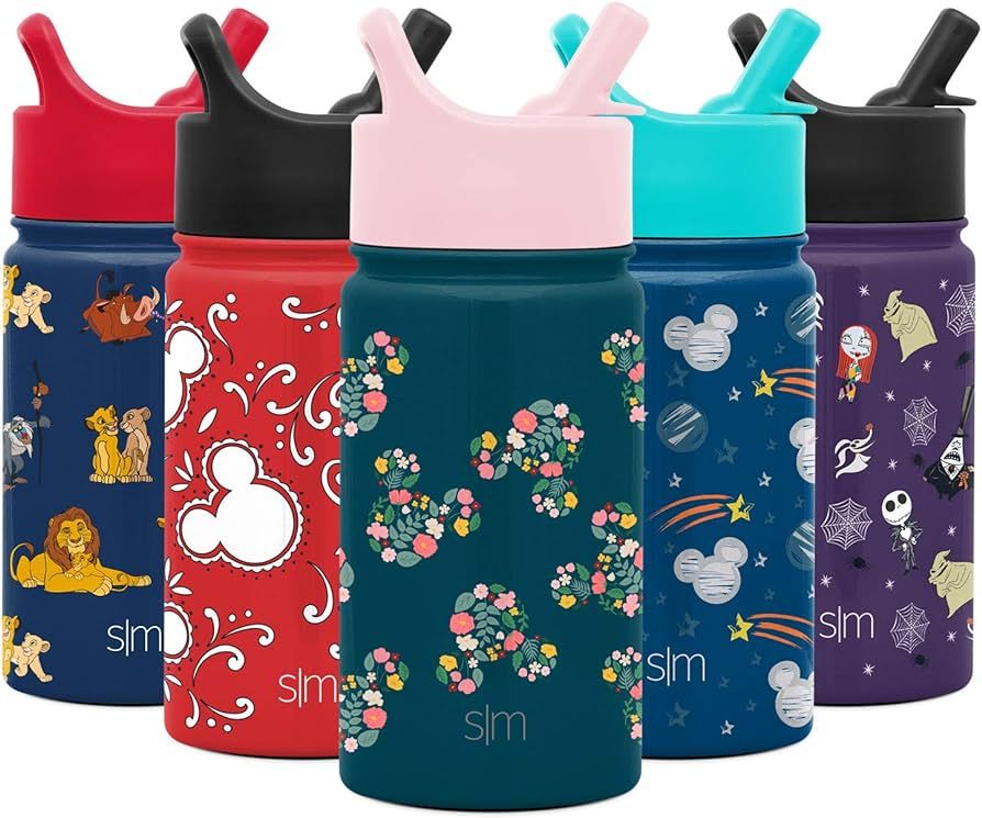 Simple Modern Disney Mickey Mouse Kids Water Bottle with Straw Lid | Reusable Insulated Stainless... | Amazon (US)