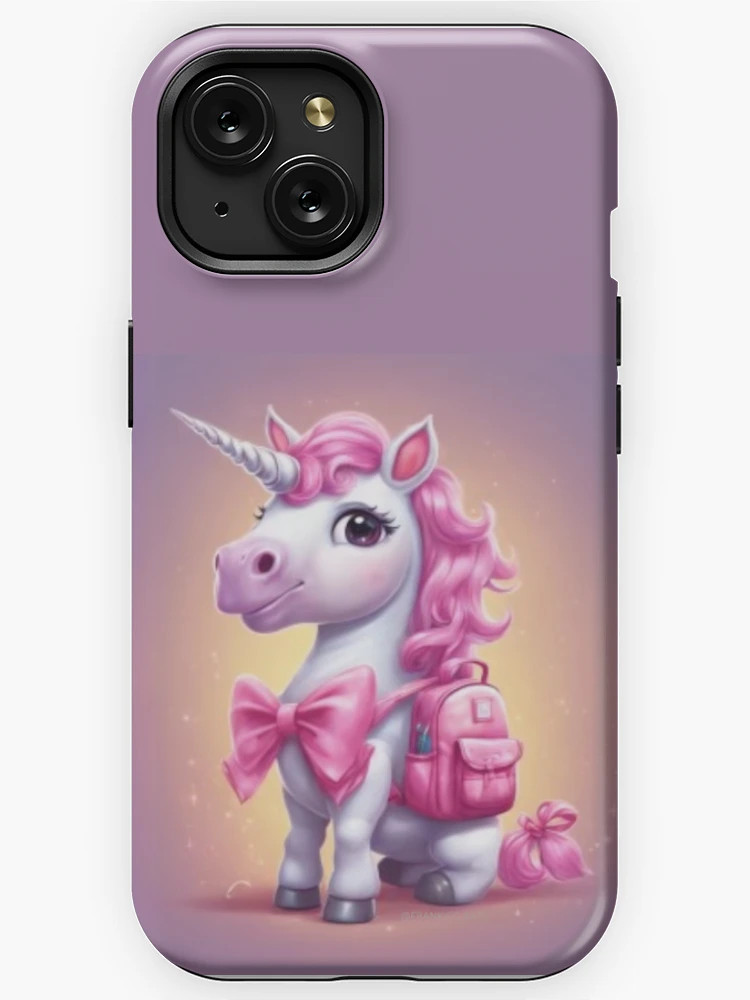 Unicorn with a pink backpack  iPhone Case | Redbubble (US)