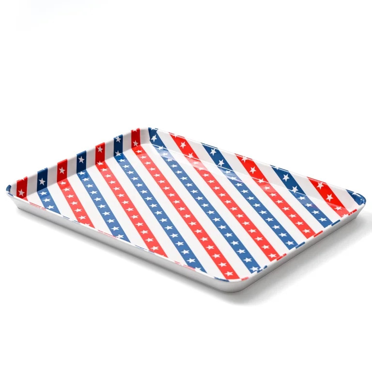Cook with Color Lightweight Melamine Patriotic Serving Tray, Patriotic Stars and Stripes | Walmart (US)