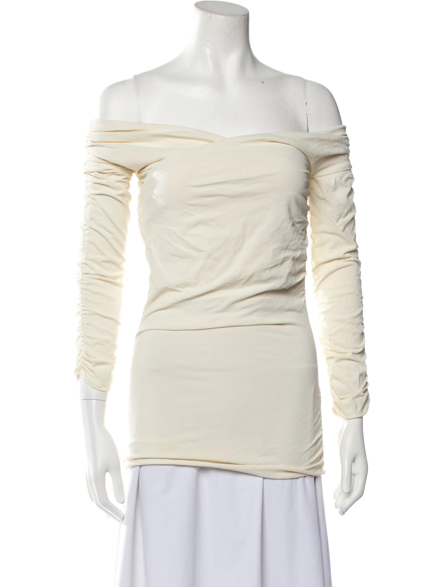 Off-The-Shoulder Three-Quarter Sleeve Top w/ Tags | The RealReal