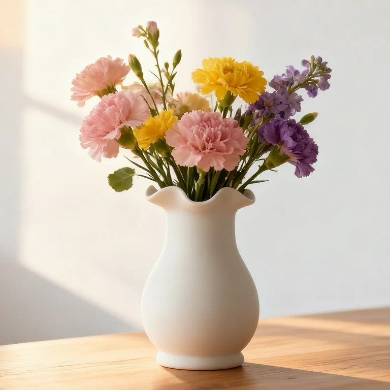 GARITIN White Ceramic Vase for House Table Decor Small Vase for Flowers Home Tabletop Decoration ... | Walmart (US)