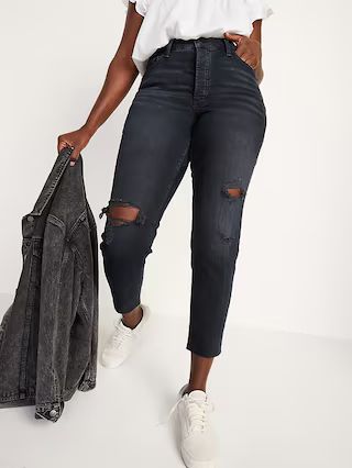 High-Waisted O.G. Straight Button-Fly Cut-Off Jeans for Women | Old Navy (US)