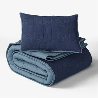 Mainstays Kids Reversible Gamer Stitch Quilt Set, Twin, 2 Pieces | Walmart (US)