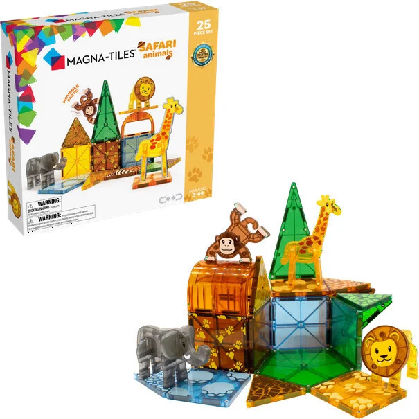 Magnatiles | Magna-Tiles Safari Animals 25pc Set | Maisonette | Maisonette