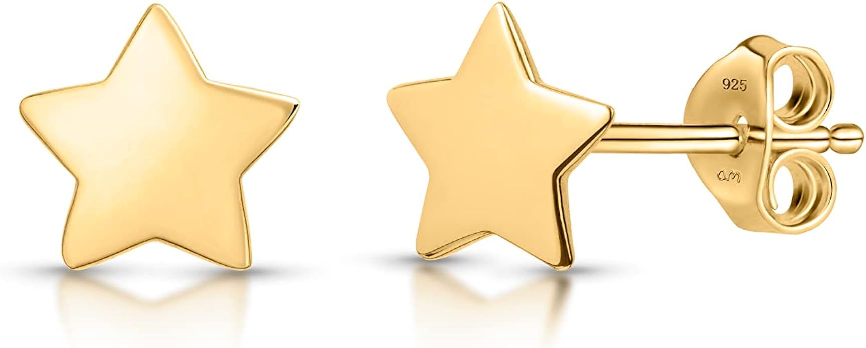 Amberta Women 925 Sterling Silver Celestial Stud Earrings | Amazon (US)