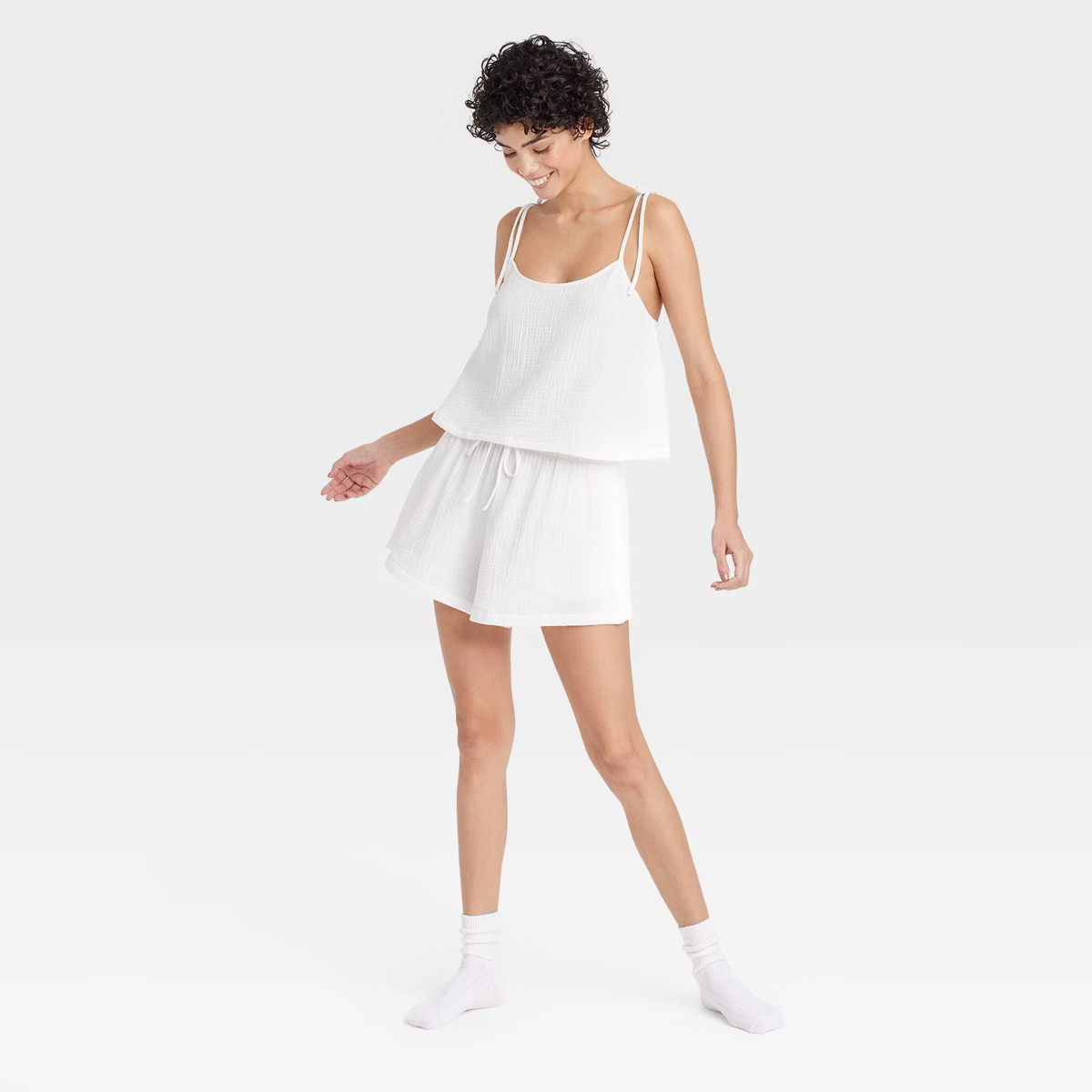 Women's Cotton Gauze Tank Top and Shorts Pajama Set - Colsie™ | Target