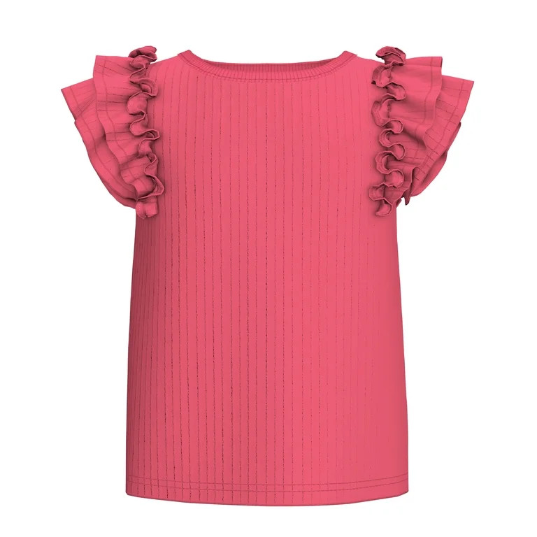 Garanimals Toddler Girl Rib Tee with Flutter Sleeves, Sizes 18M-5T | Walmart (US)