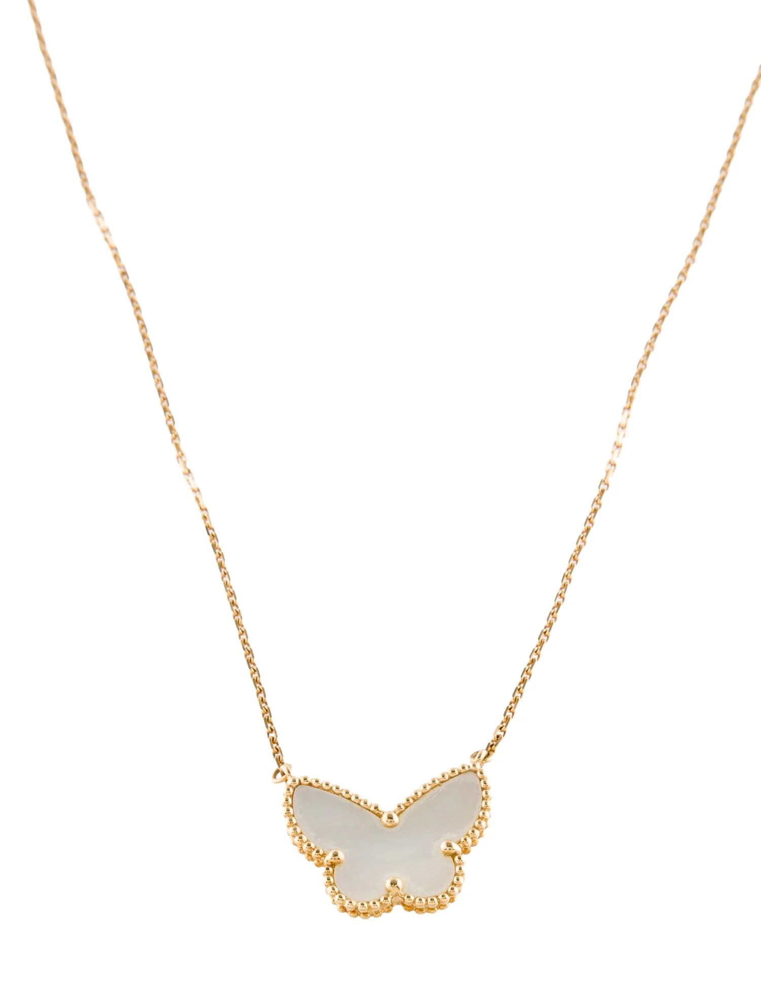 Mother of Pearl Lucky Alhambra Butterfly Pendant Necklace | The RealReal