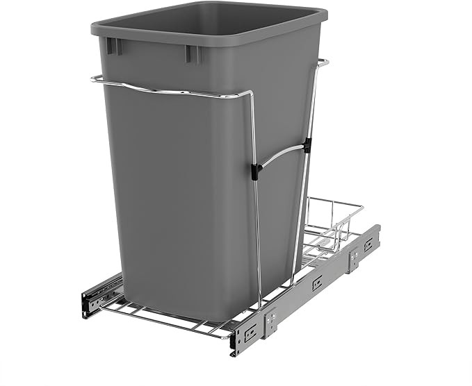 Rev-A-Shelf Pullout Trash Can for Kitchen Cabinets 35 Qt Garbage Waste Recycling Bin w/ Full Exte... | Amazon (US)