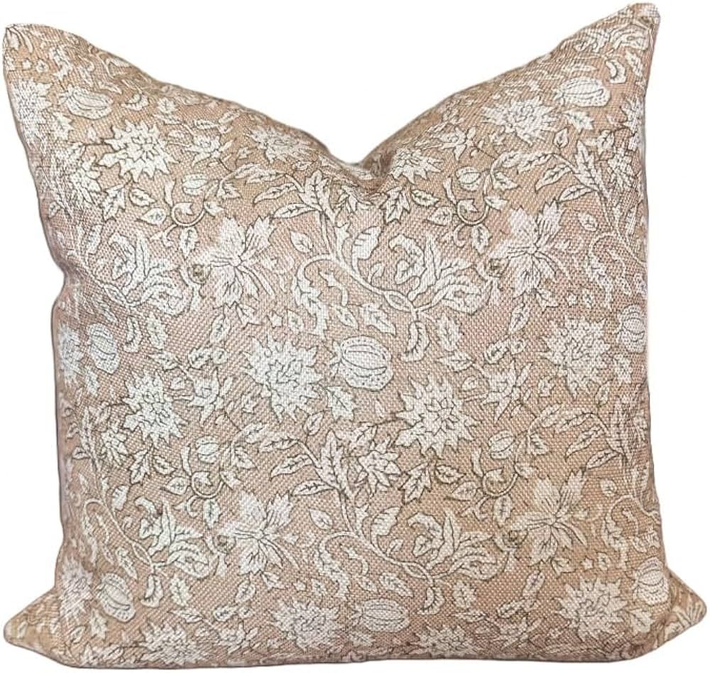 Neutral Modern Vintage Whimsical Floral Pillow Cover | Amazon (US)