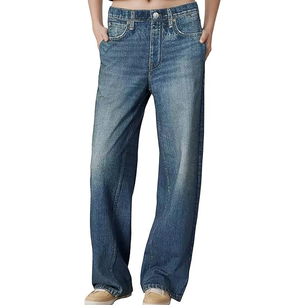 French Terry Sweatpant Jeans Denim Sweat Pants Look Like Jeans Baggy Wide Leg Stretch Pants Jeggi... | Amazon (US)