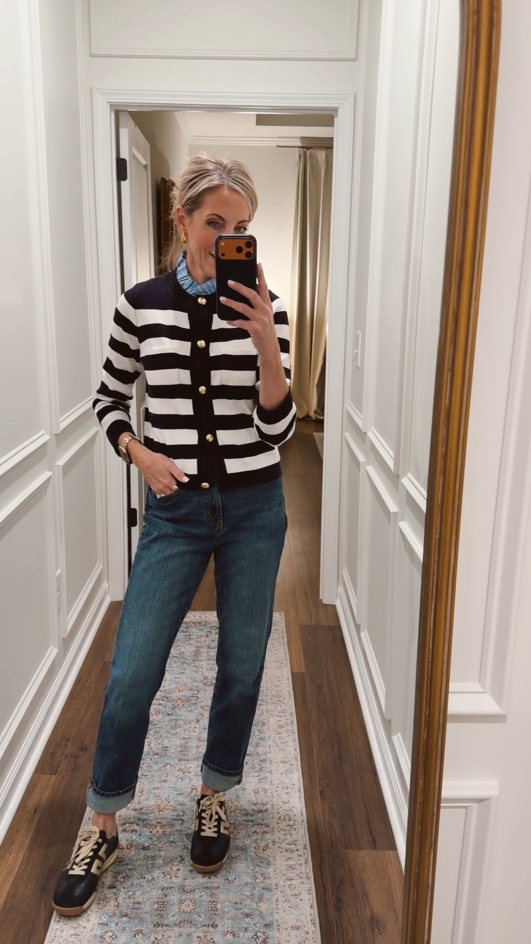 A layered shirt and sweater!! a stylus way to shake up your sweater drawer. This cardigan can be worn, buttoned up or open either way it’s sure to steal the show comes into colors. I loved it in the fall and so thankful they brought it back in the spring, I am wearing the size small. Jeans are also linked - I’ve bought them three times. (I rolled the cuff) 

#LTKdayinmylife #LTKgrwm #LTKValentine