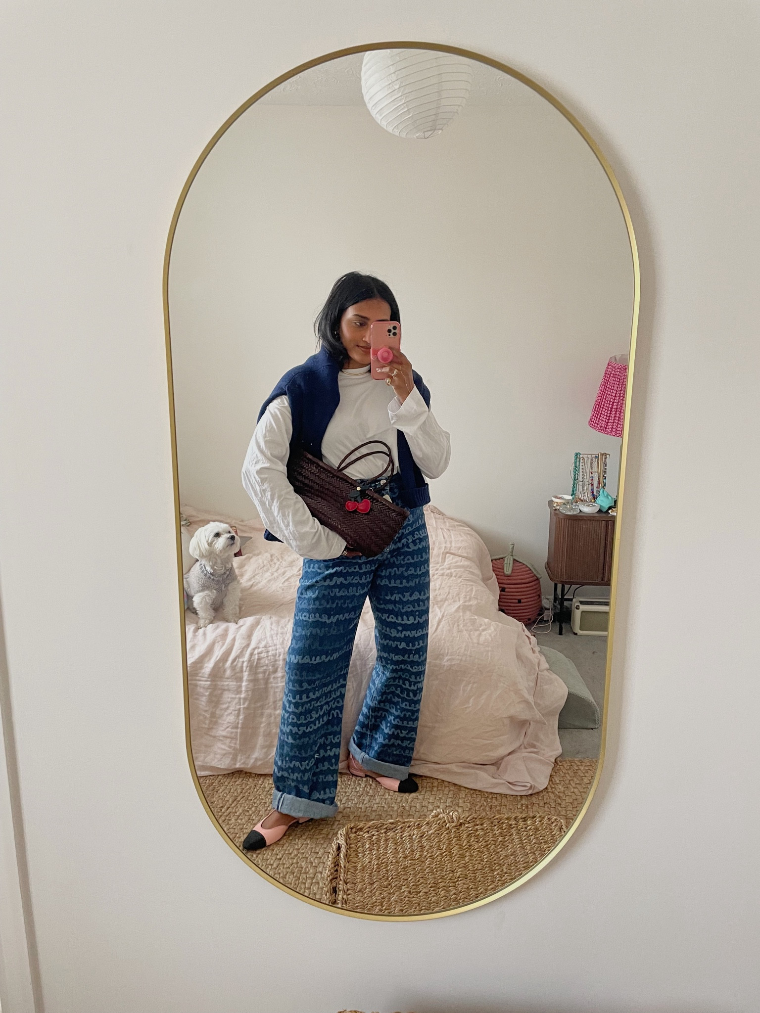 Printed jeans OOTD 
Spring outfit ideas 
Spring outfit idea for the city 

#LTKeurope #LTKSeasonal