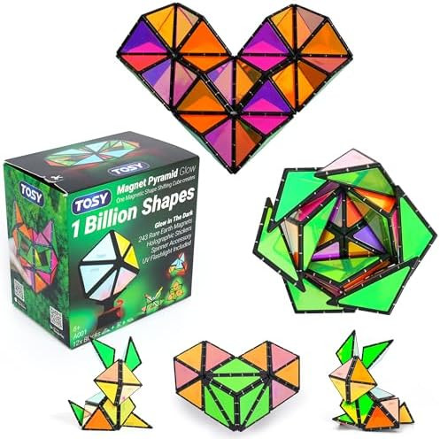 TOSY Magnet Pyramid Glow - 1 Cube Transforms into 1 Billion Shapes (Bunny, Egg Basket, Flowers, H... | Amazon (US)