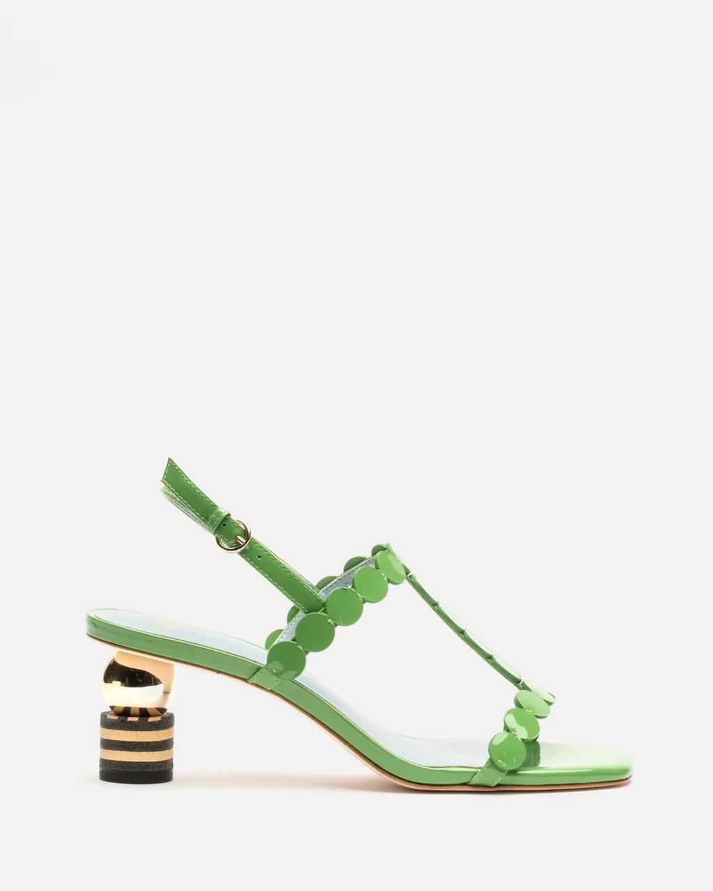 Kiki Mini Dot Heel Green | Frances Valentine